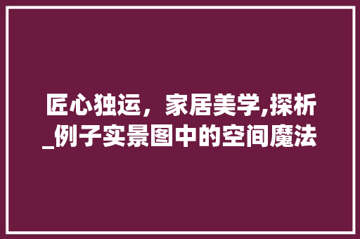 匠心独运，家居美学,探析_例子实景图中的空间魔法__例子实景图