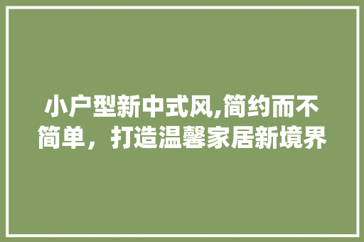 小户型新中式风,简约而不简单，打造温馨家居新境界_小户型新中式_效果图 地板材料