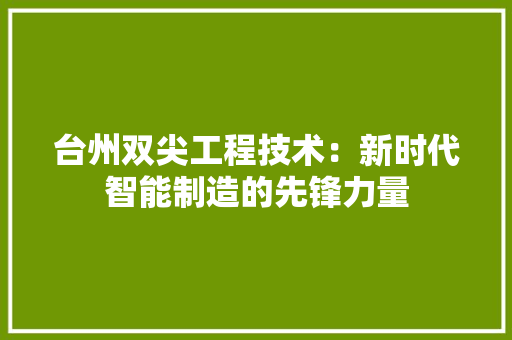 台州双尖工程技术：新时代智能制造的先锋力量 卧室装修