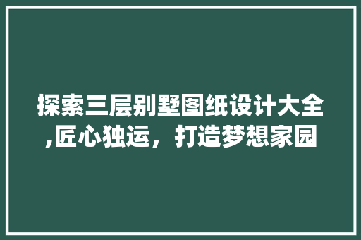 探索三层别墅图纸设计大全,匠心独运，打造梦想家园_最新三层别墅图纸设计大全图 软装设计