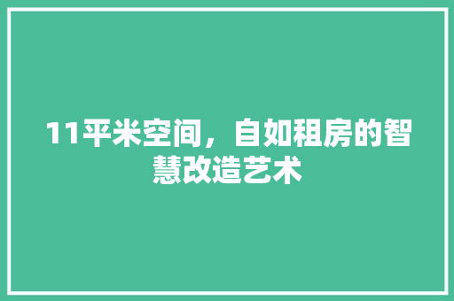 11平米空间，自如租房的智慧改造艺术