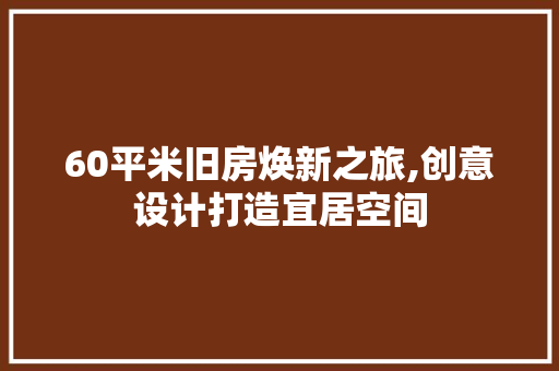 60平米旧房焕新之旅,创意设计打造宜居空间 地板材料