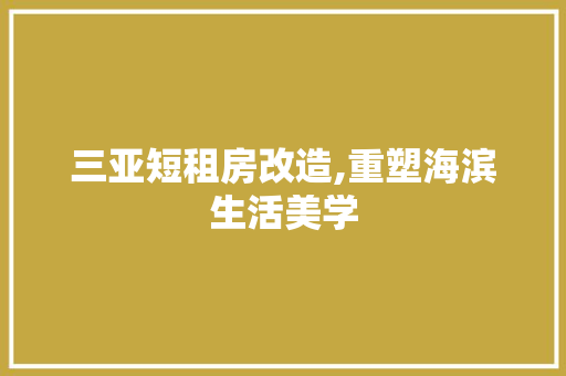 三亚短租房改造,重塑海滨生活美学 客厅装修
