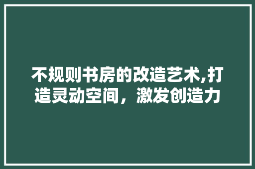 不规则书房的改造艺术,打造灵动空间，激发创造力