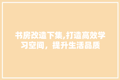 书房改造下集,打造高效学习空间，提升生活品质
