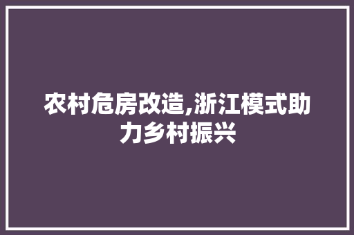 农村危房改造,浙江模式助力乡村振兴 室内设计