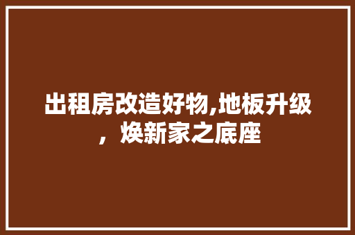 出租房改造好物,地板升级，焕新家之底座 软装设计