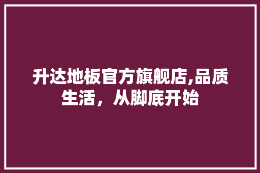 升达地板官方旗舰店,品质生活，从脚底开始 室内设计