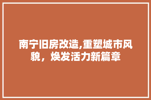 南宁旧房改造,重塑城市风貌，焕发活力新篇章 现代风格装饰
