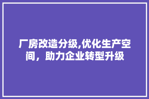 厂房改造分级,优化生产空间，助力企业转型升级 软装设计