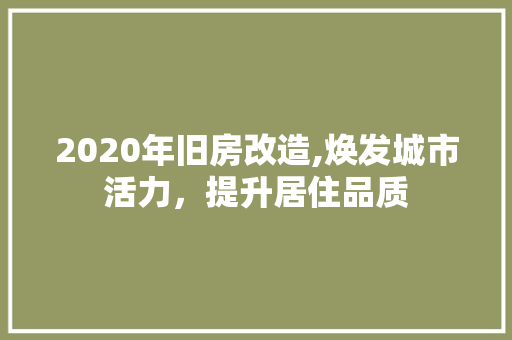 2020年旧房改造,焕发城市活力，提升居住品质 客厅装修