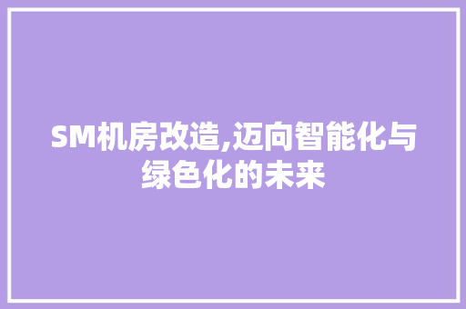 SM机房改造,迈向智能化与绿色化的未来 客厅装修