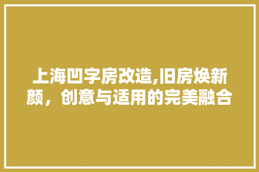 上海凹字房改造,旧房焕新颜，创意与适用的完美融合