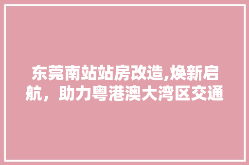 东莞南站站房改造,焕新启航，助力粤港澳大湾区交通枢纽升级 家居装修