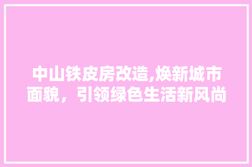 中山铁皮房改造,焕新城市面貌，引领绿色生活新风尚 室内设计