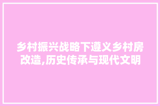 乡村振兴战略下遵义乡村房改造,历史传承与现代文明的完美融合 木雕艺术