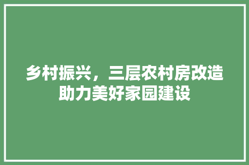乡村振兴，三层农村房改造助力美好家园建设 家居装修