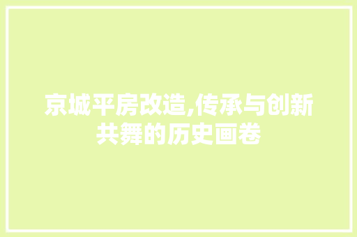 京城平房改造,传承与创新共舞的历史画卷 卧室装修