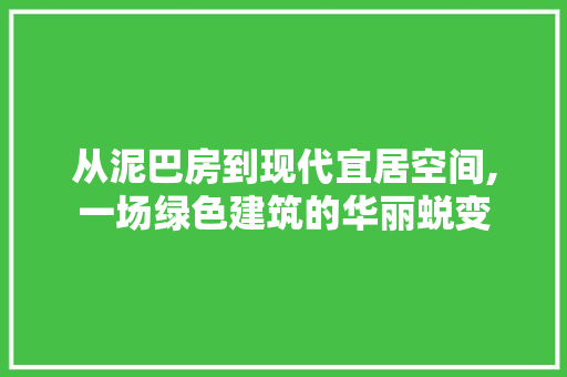 从泥巴房到现代宜居空间,一场绿色建筑的华丽蜕变 卧室装修