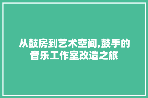 从鼓房到艺术空间,鼓手的音乐工作室改造之旅