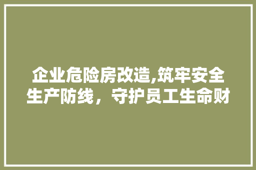 企业危险房改造,筑牢安全生产防线，守护员工生命财产安全 客厅装修
