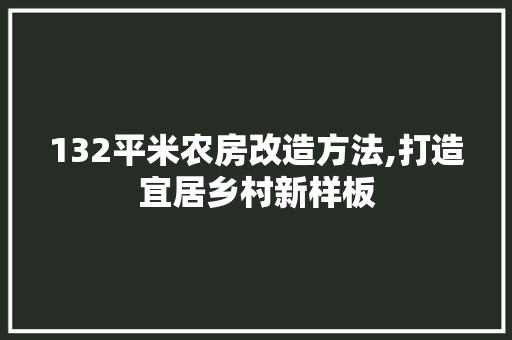 132平米农房改造方法,打造宜居乡村新样板 卧室装修