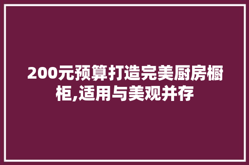 200元预算打造完美厨房橱柜,适用与美观并存 地板材料