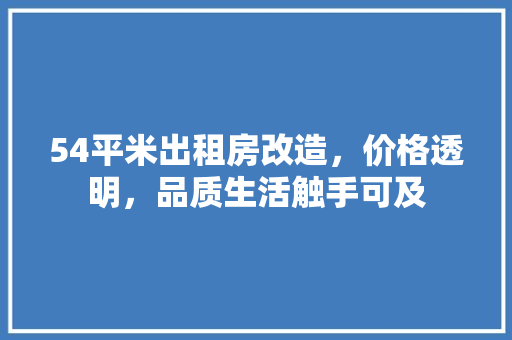 54平米出租房改造，价格透明，品质生活触手可及 室内设计