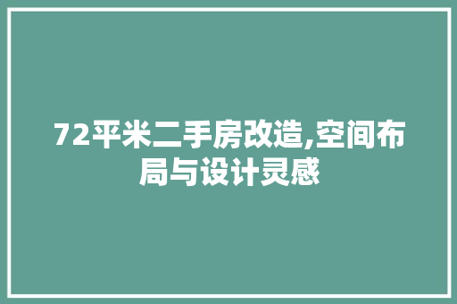 72平米二手房改造,空间布局与设计灵感 客厅装修