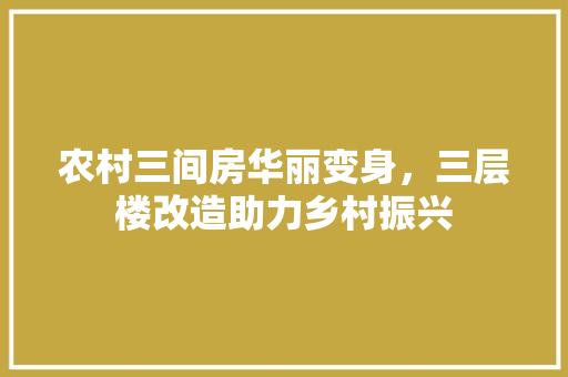 农村三间房华丽变身，三层楼改造助力乡村振兴