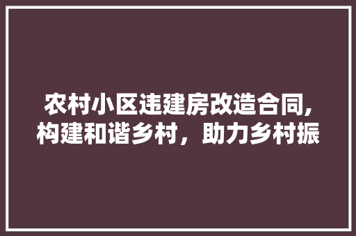 农村小区违建房改造合同,构建和谐乡村，助力乡村振兴 客厅装修