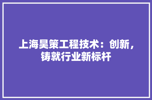 上海昊策工程技术：创新，铸就行业新标杆 软装设计
