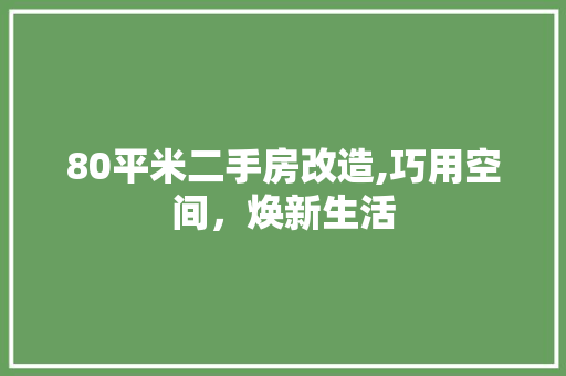 80平米二手房改造,巧用空间，焕新生活 软装设计