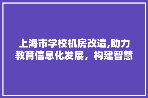 上海市学校机房改造,助力教育信息化发展，构建智慧校园新格局