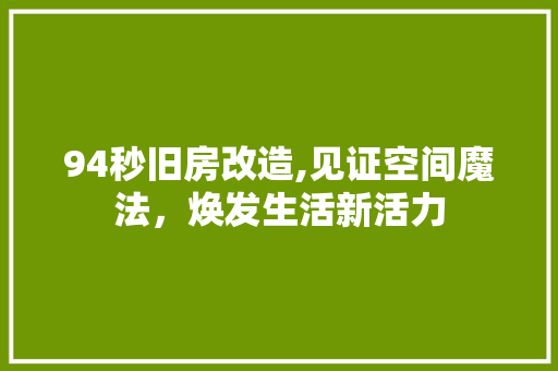 94秒旧房改造,见证空间魔法，焕发生活新活力 地板材料