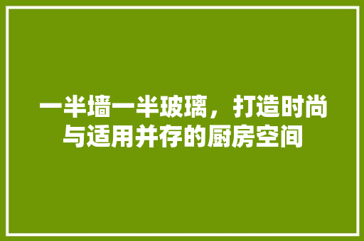 一半墙一半玻璃，打造时尚与适用并存的厨房空间
