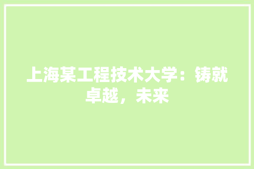 上海某工程技术大学：铸就卓越，未来 软装设计