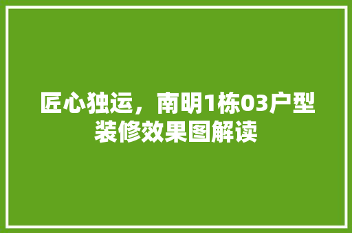 匠心独运，南明1栋03户型装修效果图解读 中式风格装饰