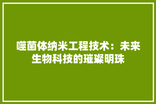 噬菌体纳米工程技术：未来生物科技的璀璨明珠 卧室装修