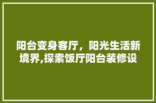 阳台变身客厅，阳光生活新境界,探索饭厅阳台装修设计之路