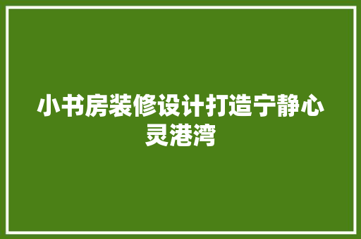 小书房装修设计打造宁静心灵港湾