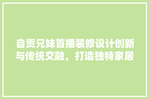 自贡兄妹首播装修设计创新与传统交融，打造独特家居风格