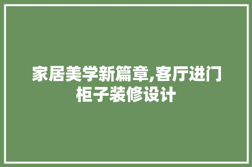 家居美学新篇章,客厅进门柜子装修设计