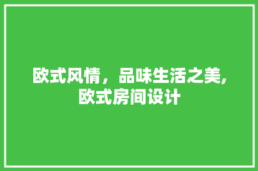 欧式风情，品味生活之美,欧式房间设计