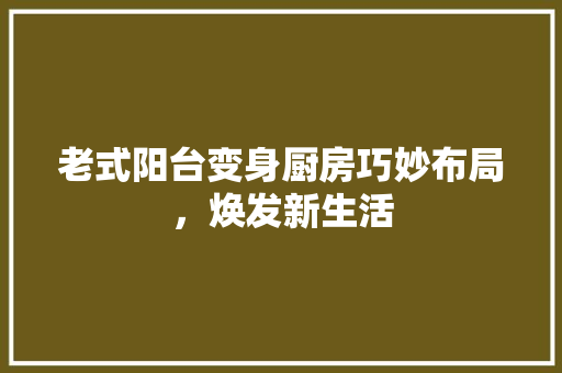 老式阳台变身厨房巧妙布局，焕发新生活