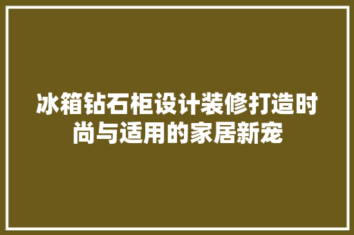 冰箱钻石柜设计装修打造时尚与适用的家居新宠 软装设计