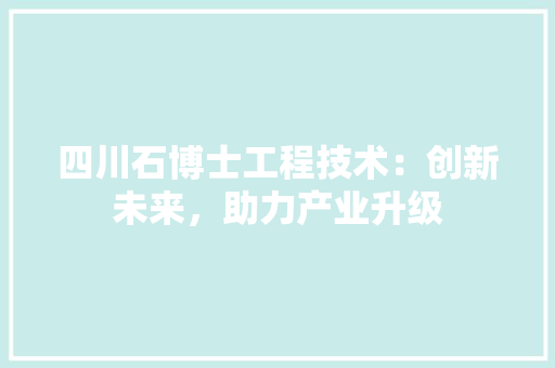 四川石博士工程技术：创新未来，助力产业升级 卧室装修
