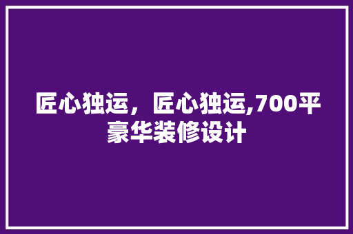 匠心独运，匠心独运,700平豪华装修设计