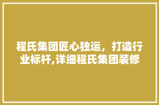 程氏集团匠心独运，打造行业标杆,详细程氏集团装修设计