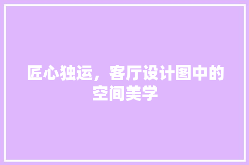 匠心独运，客厅设计图中的空间美学